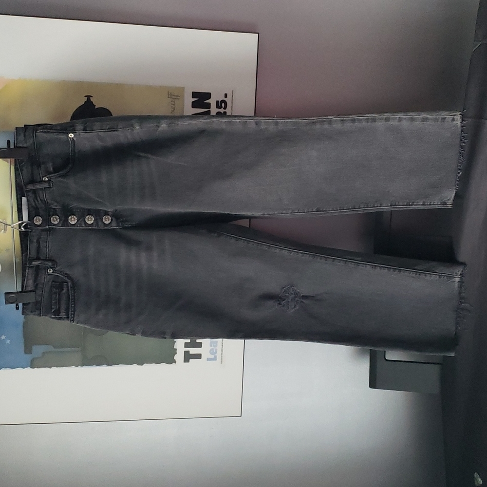 NWOT Loft Petite Curvy Button Front Fresh Cut High Rise Straight Jeans